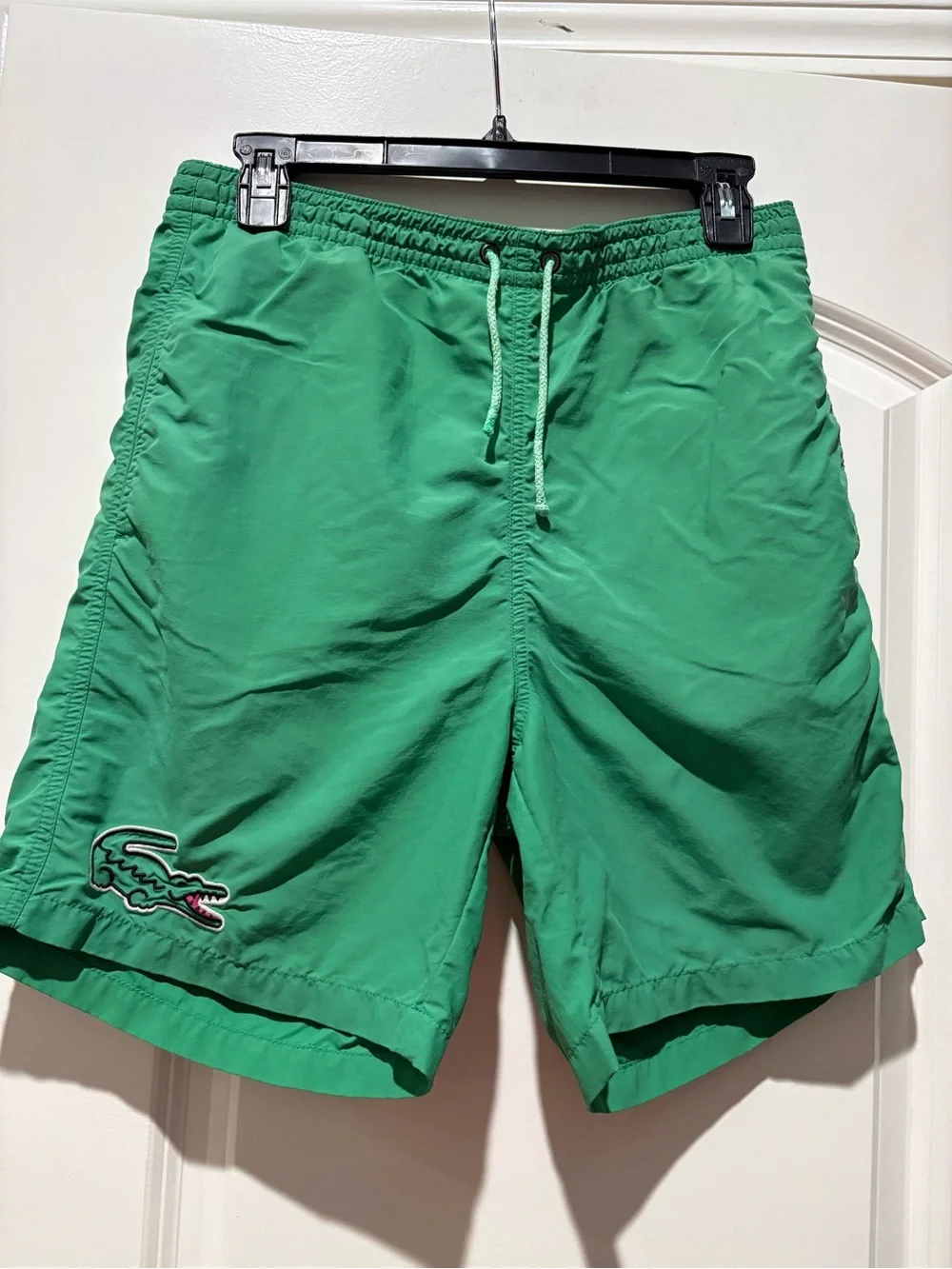 Lacoste Men’s Green Swim Trunks Shorts Crocodile Logo Size Small